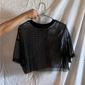 See through mesh crop top (bra not included)